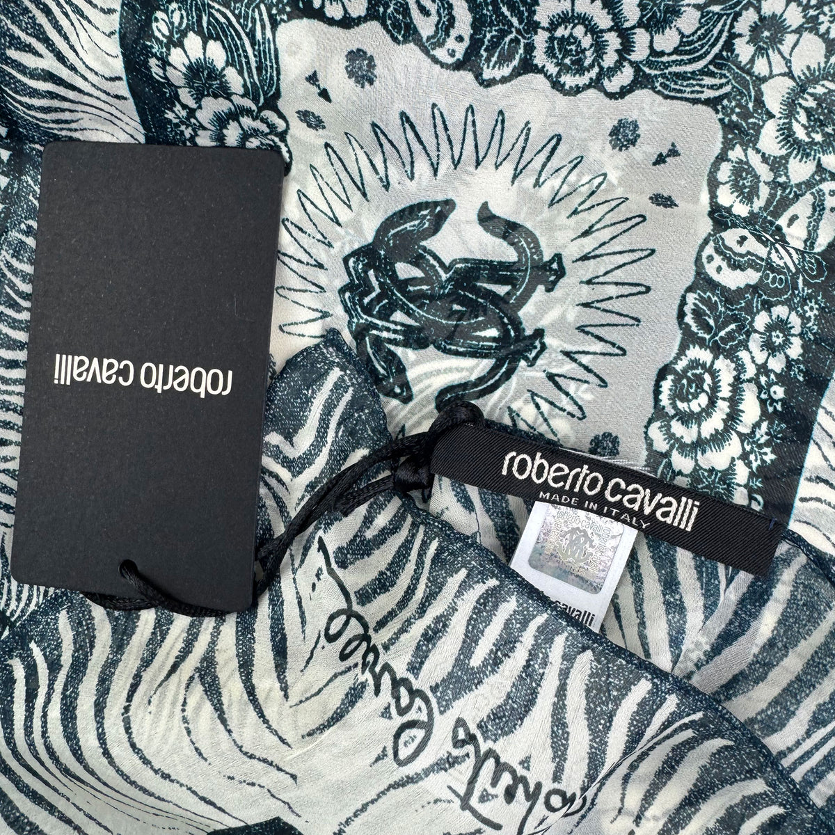 Roberto Cavalli Scarf Floral Patch - Extra Large Square Shawl