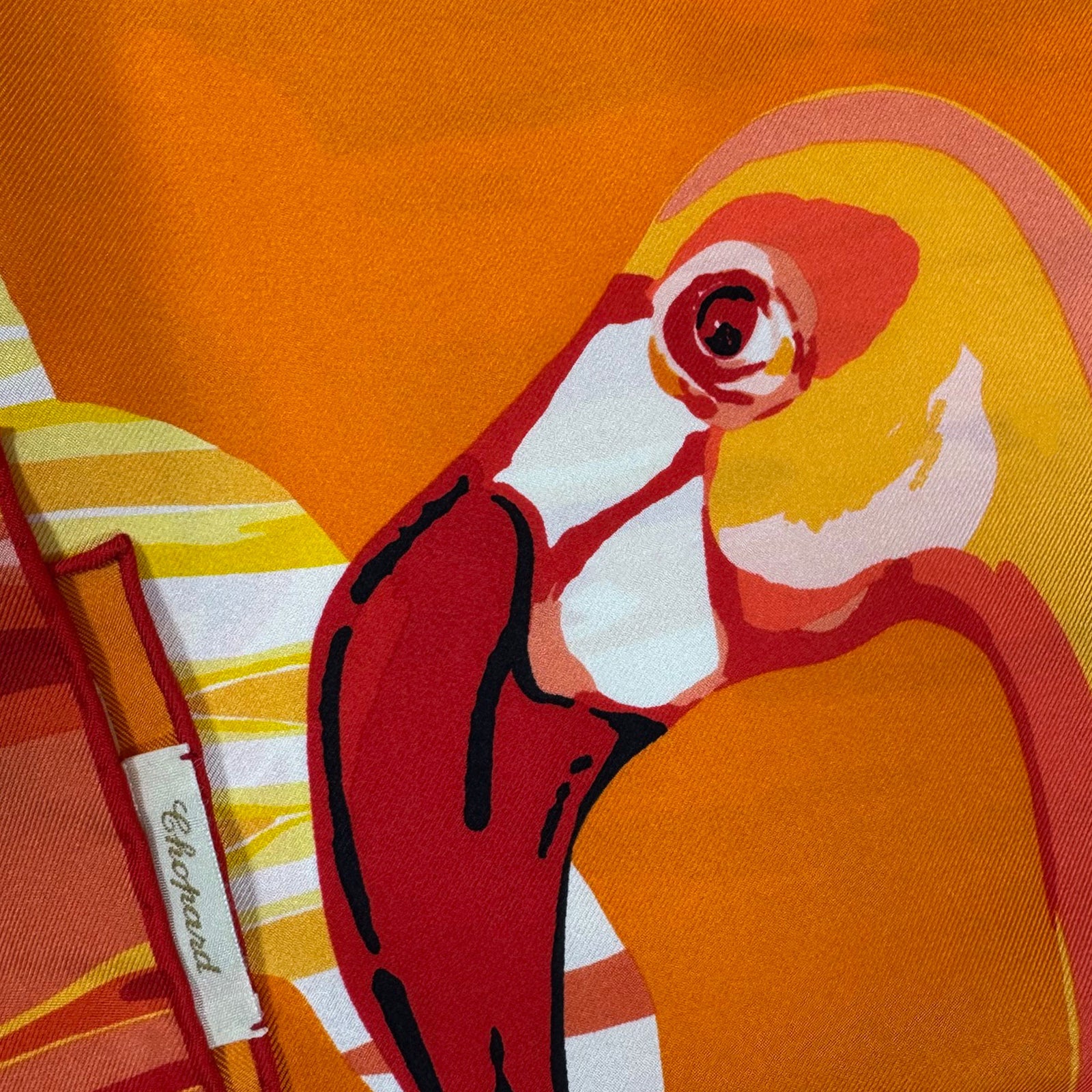 Chopard Scarf Orange Flamengo - Twill Silk Square Foulard