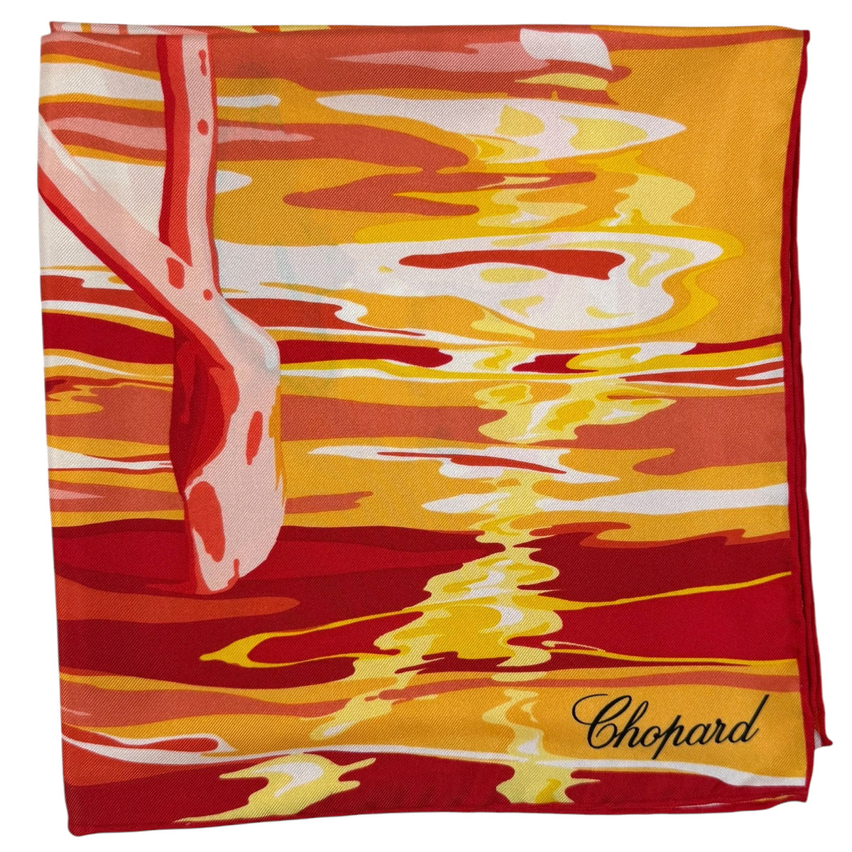 Chopard scarf orange silk foulard