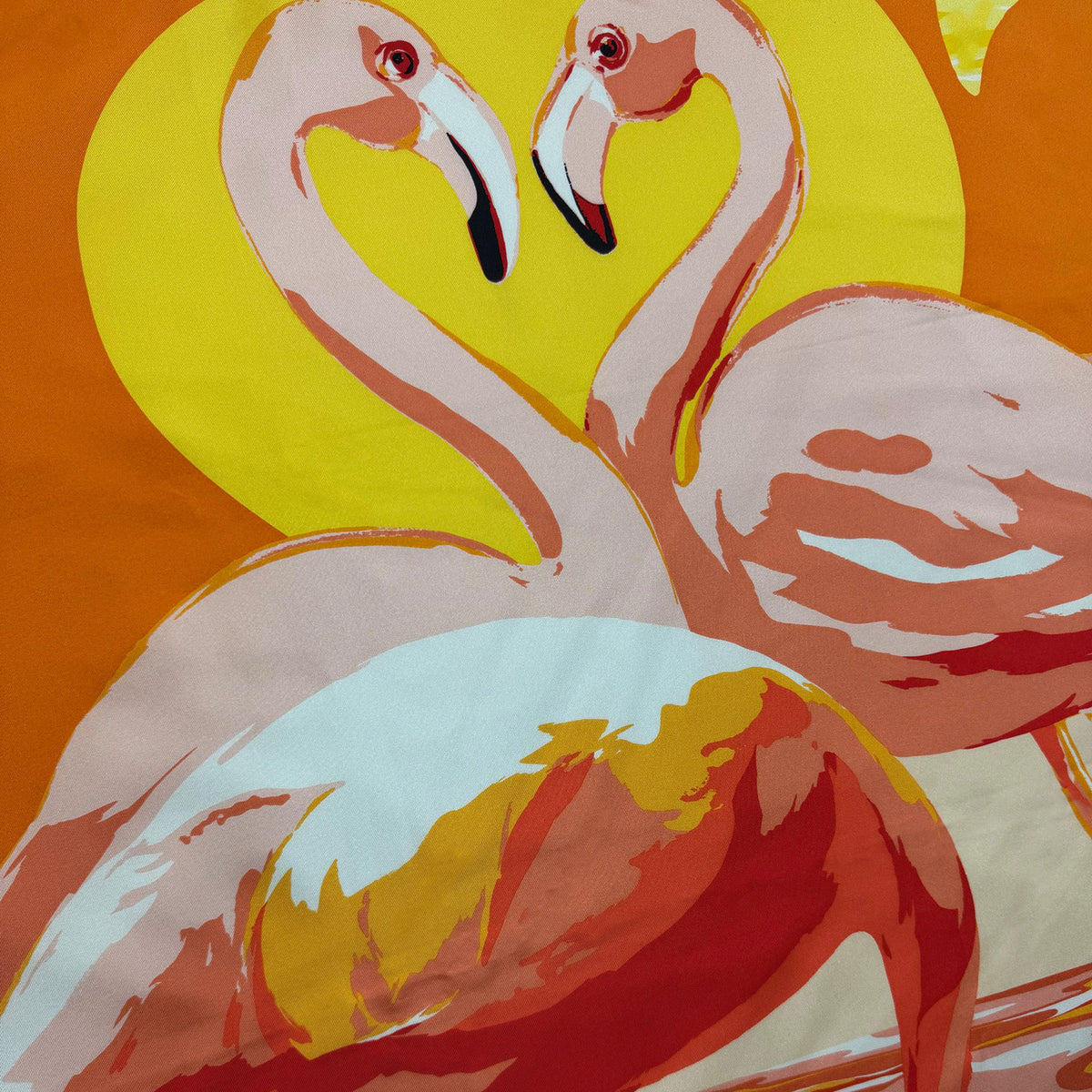 Chopard Scarf Orange Flamingo - Twill Silk Square Foulard SALE