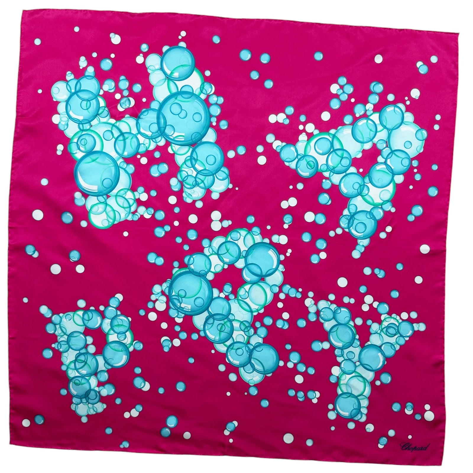 Chopard Scarf Magenta Happy Bubbles - Twill Silk Square Foulard