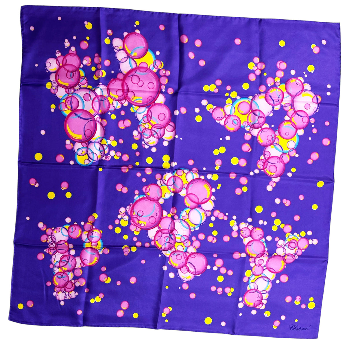 Chopard Scarf Purple Happy Bubbles - Twill Silk Square Foulard