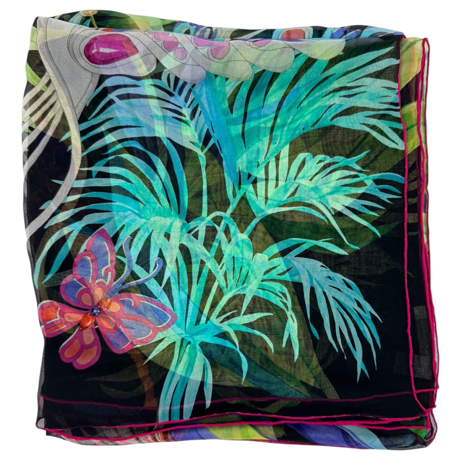 Chopard Scarf Forest Design - Extra Large Chiffon Silk Wrap