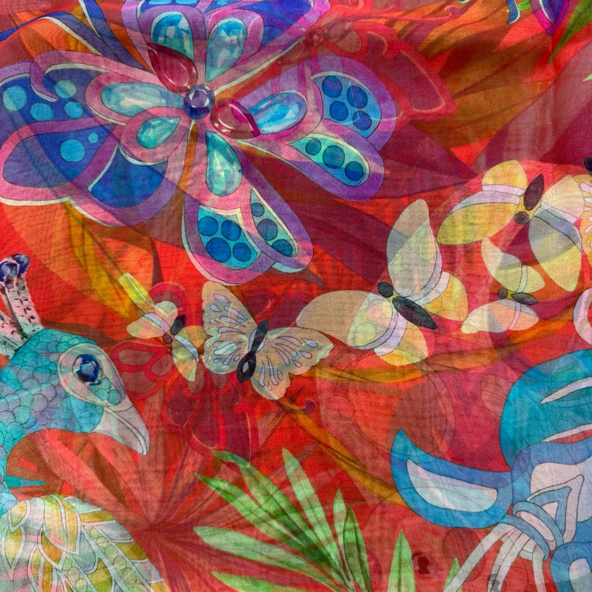 Chopard Scarf Floral - Extra Large Chiffon Silk Shawl