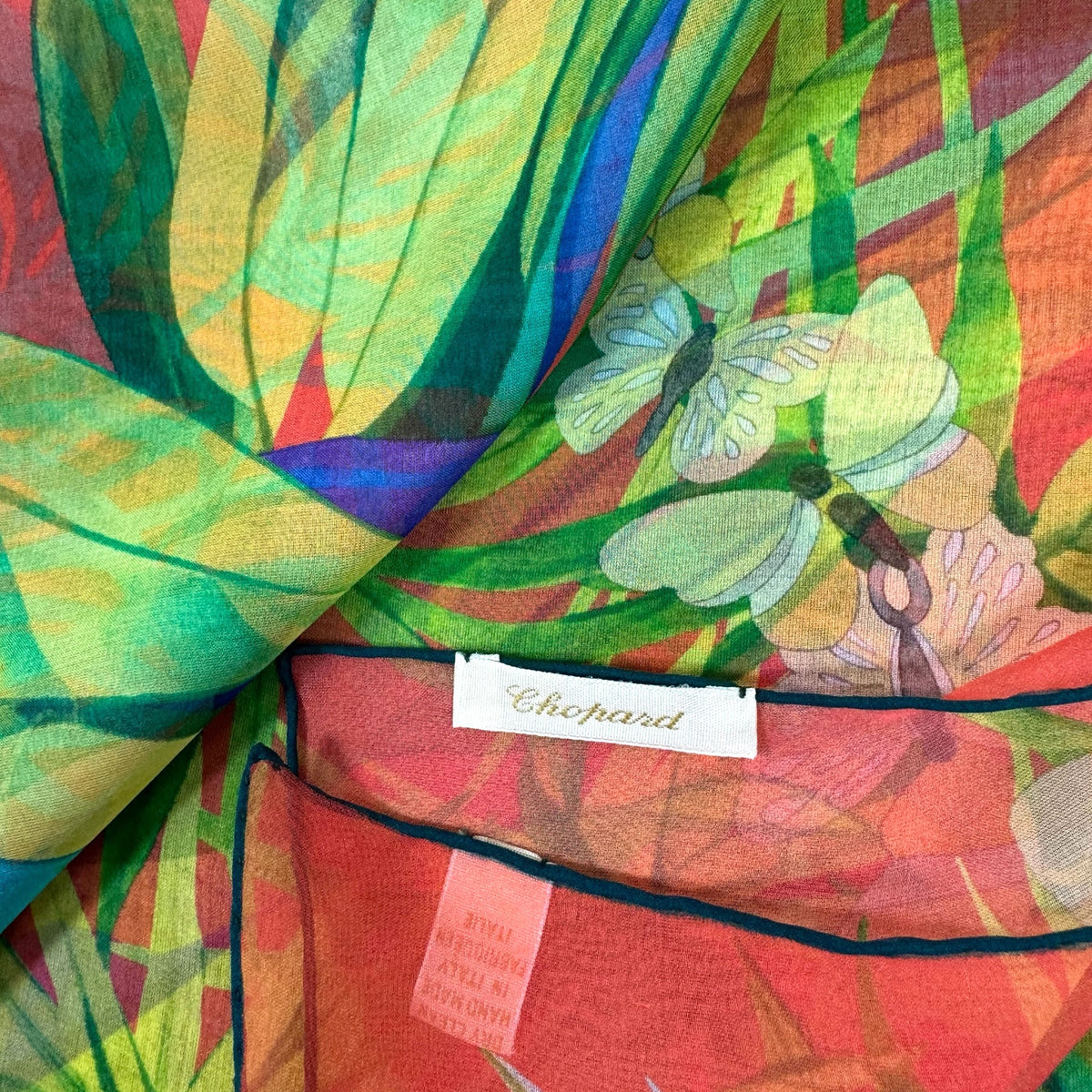 Chopard Scarf Red Orange Floral 