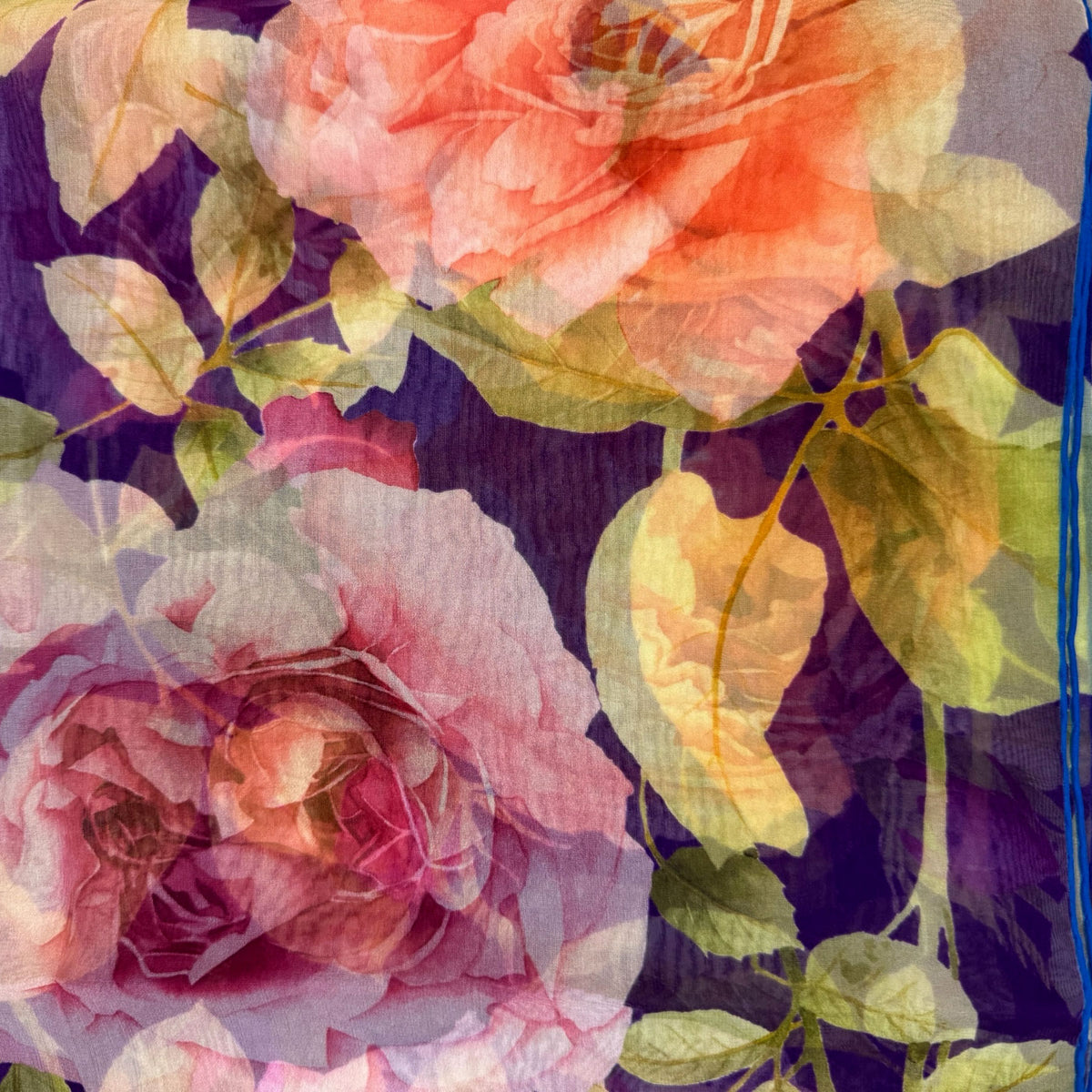 Chopard Scarf Purple Rose De Caroline Floral New