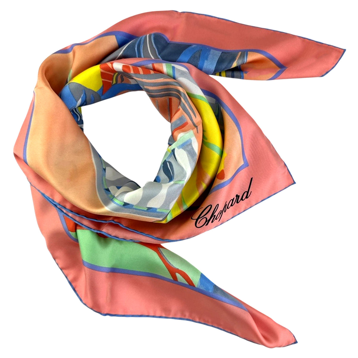 Chopard Scarf Abstract Signature Design - Twill Silk Square Foulard Chopard