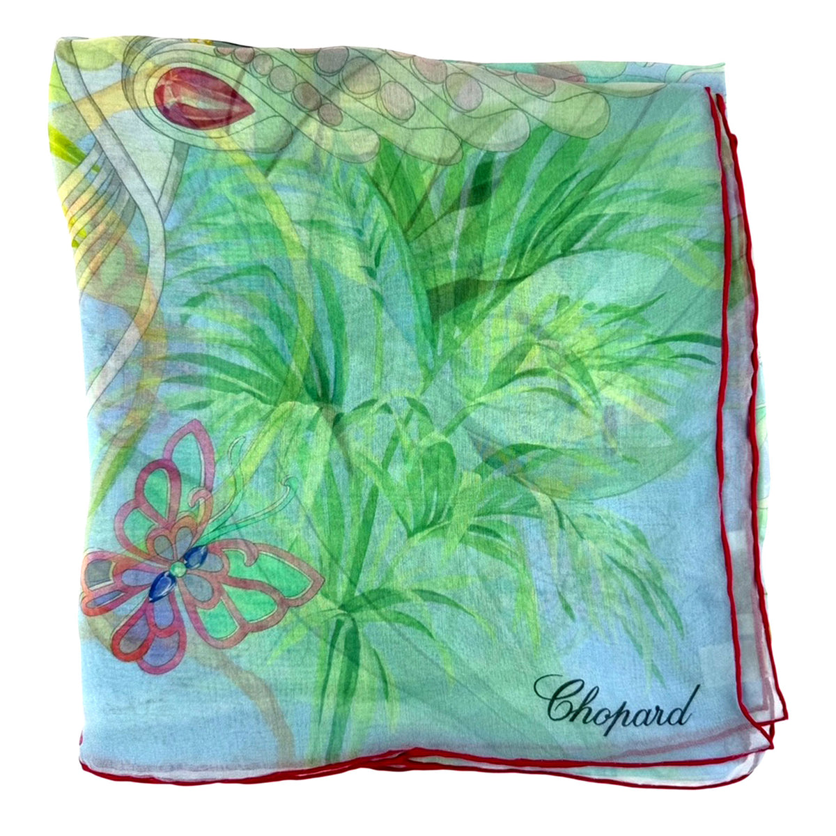 Chopard Scarf Sky Blue Butterflies 