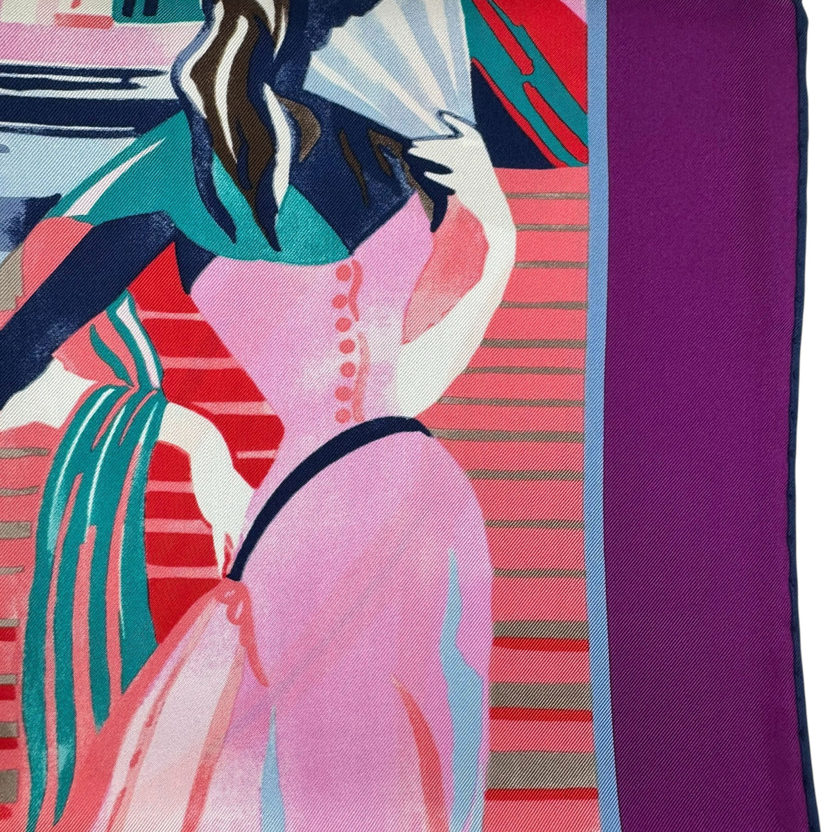 Chopard Scarf Violet Abstract Signature Riviera Design - Twill Silk Square Foulard