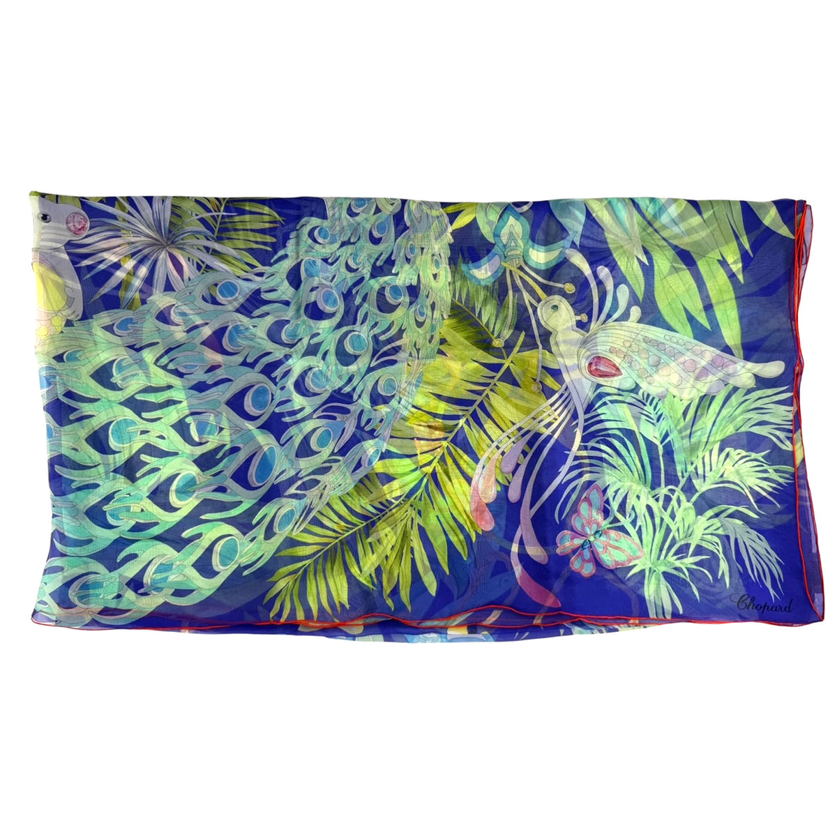 Chopard Scarf Floral &amp; Butterfly - Extra Large Chiffon Silk Shawl