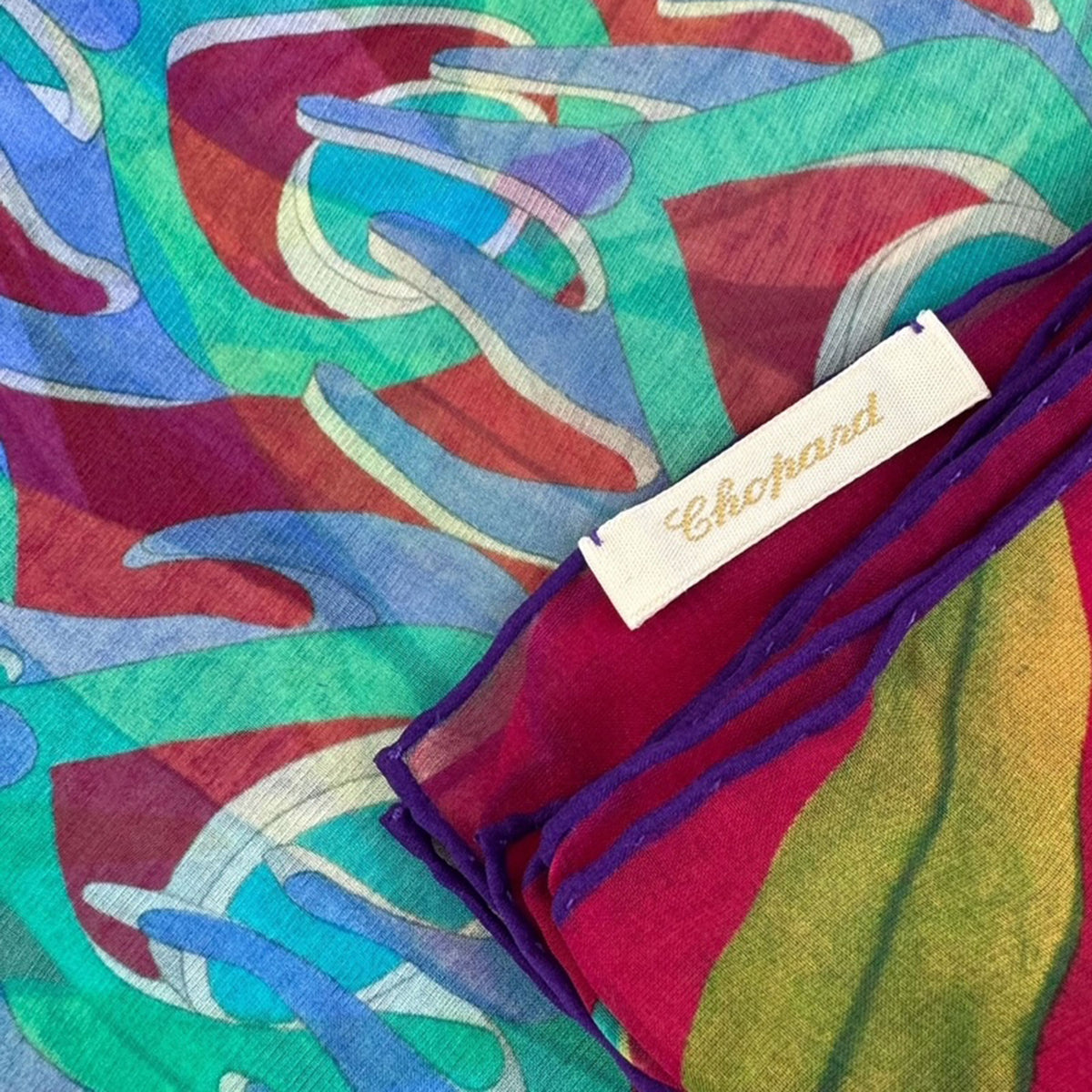 Chopard Scarf Fuchsia Animal World - Extra Large Chiffon Silk Shawl