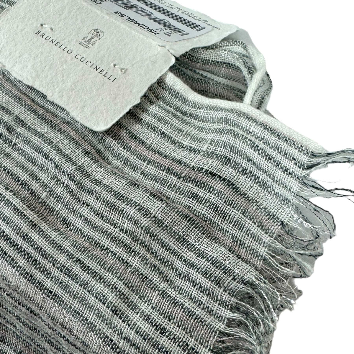 Brunello Cucinelli Linen Scarf Stripes Design - Extra Long Women Shawl