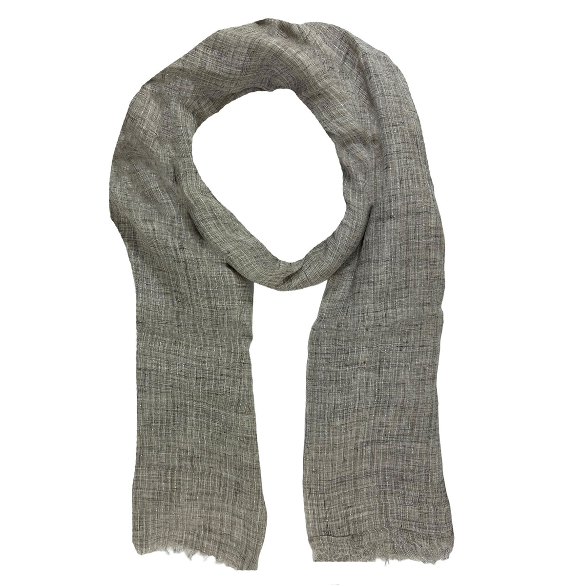 Brunello Cucinelli Linen Scarf Gray Taupe - Luxury Extra Long Women Shawl SALE