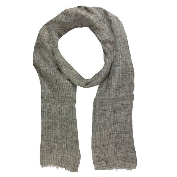 Brunello Cucinelli Linen Scarf Gray Taupe Blend - Luxury