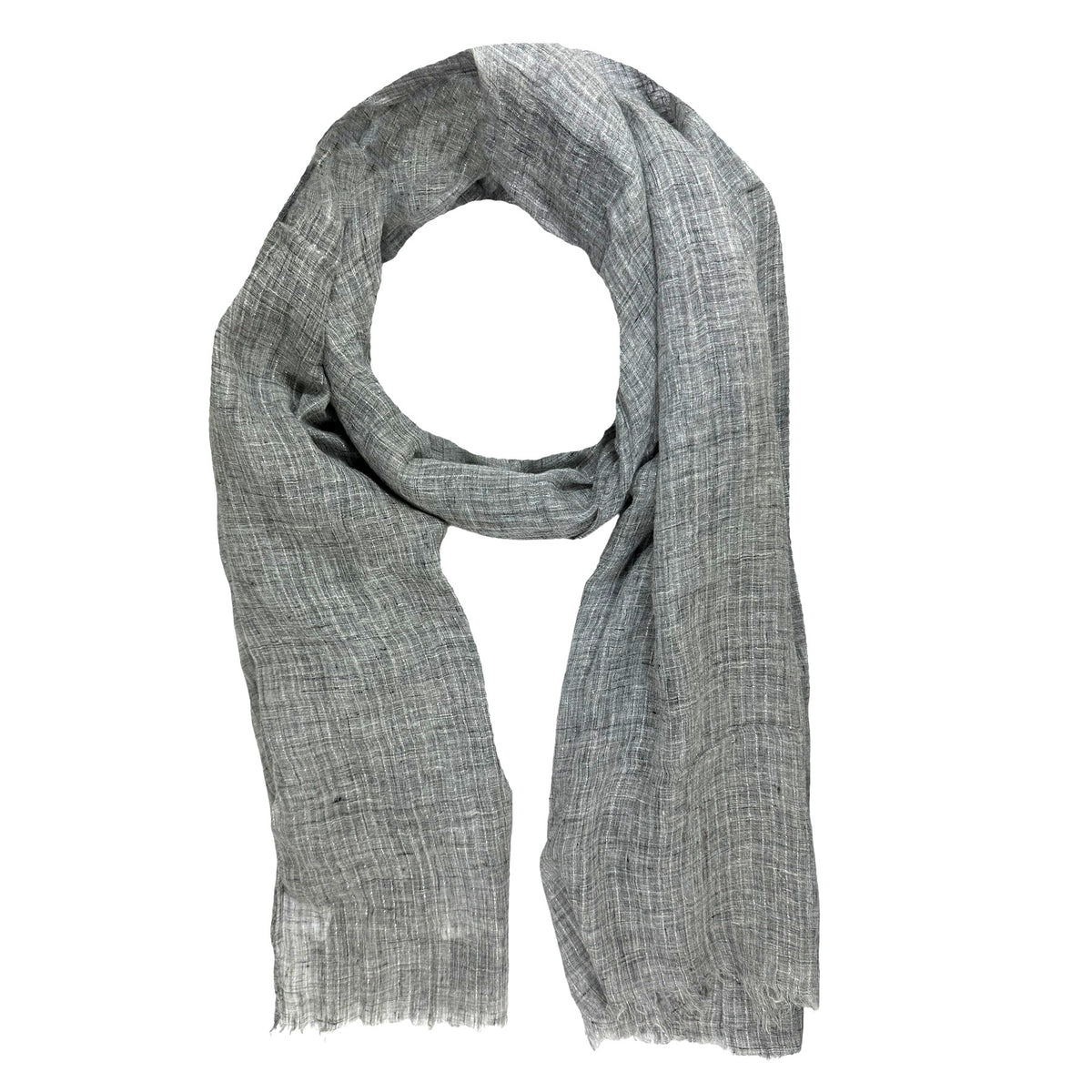 Brunello Cucinelli Linen Scarf Gray - Luxury Extra Long Women Shawl SALE