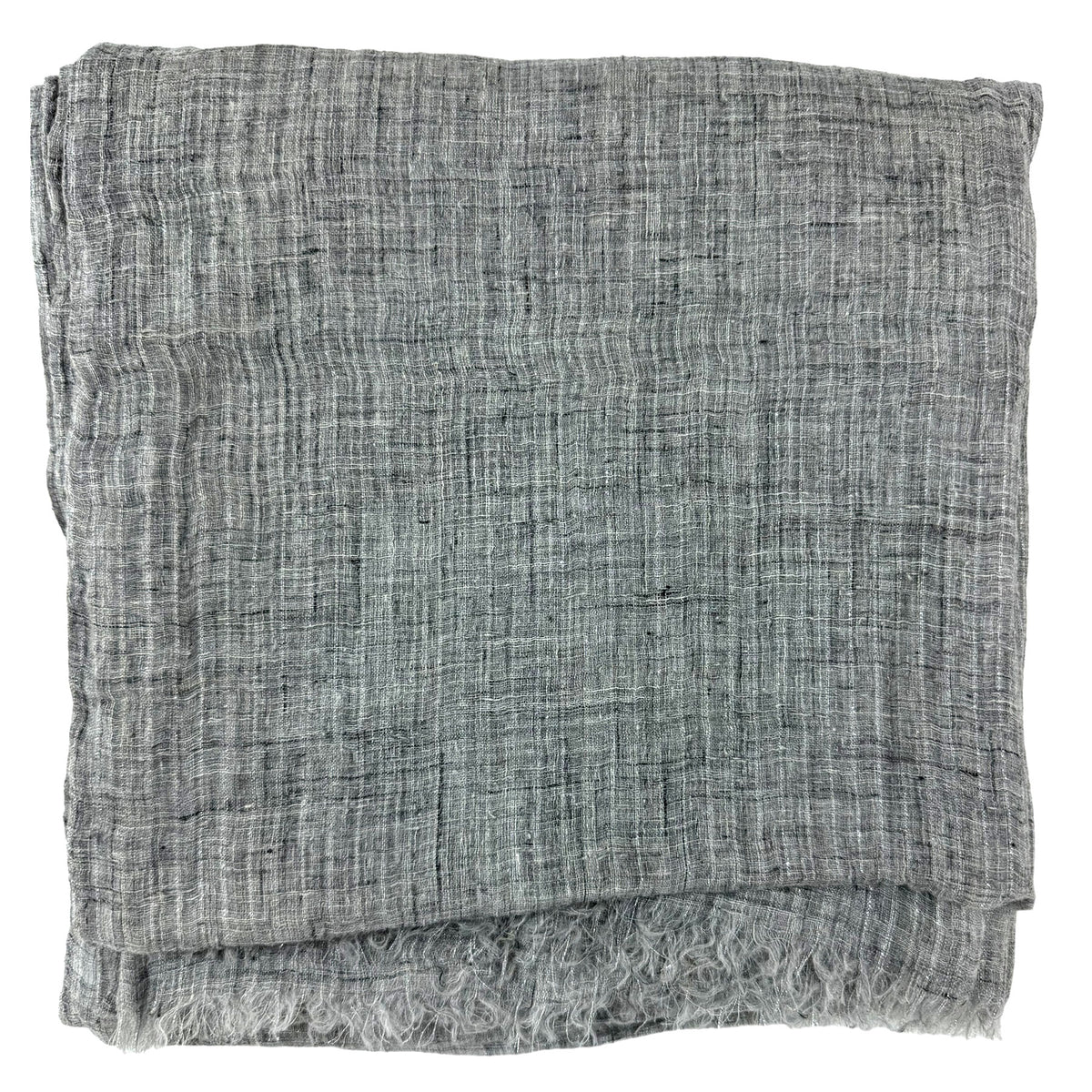Brunello Cucinelli Linen Scarf Gray Extra Long Women Shawl