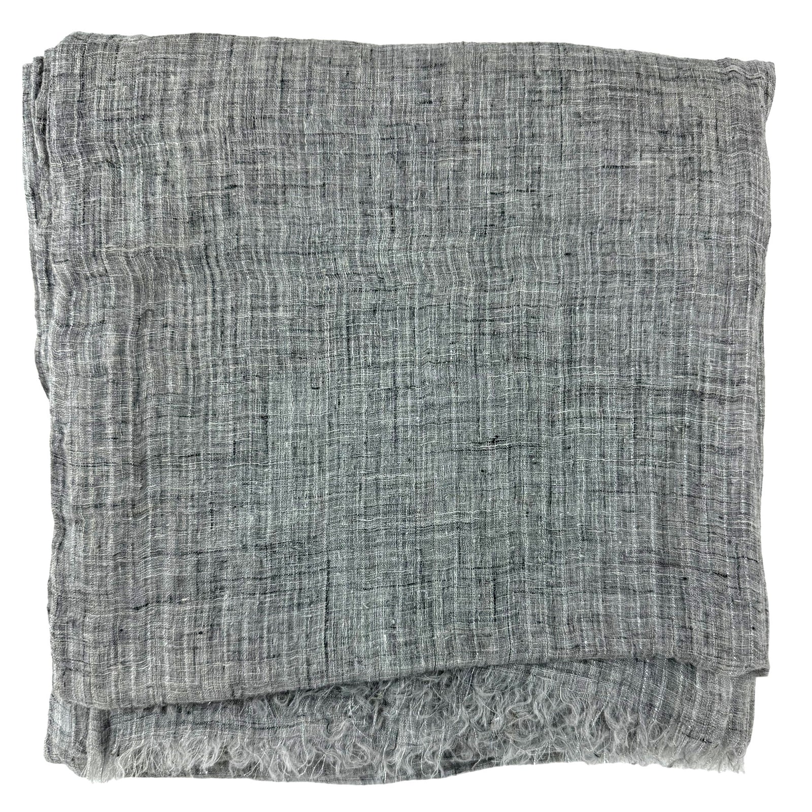 Brunello Cucinelli Linen Scarf Gray Extra Long Women Shawl