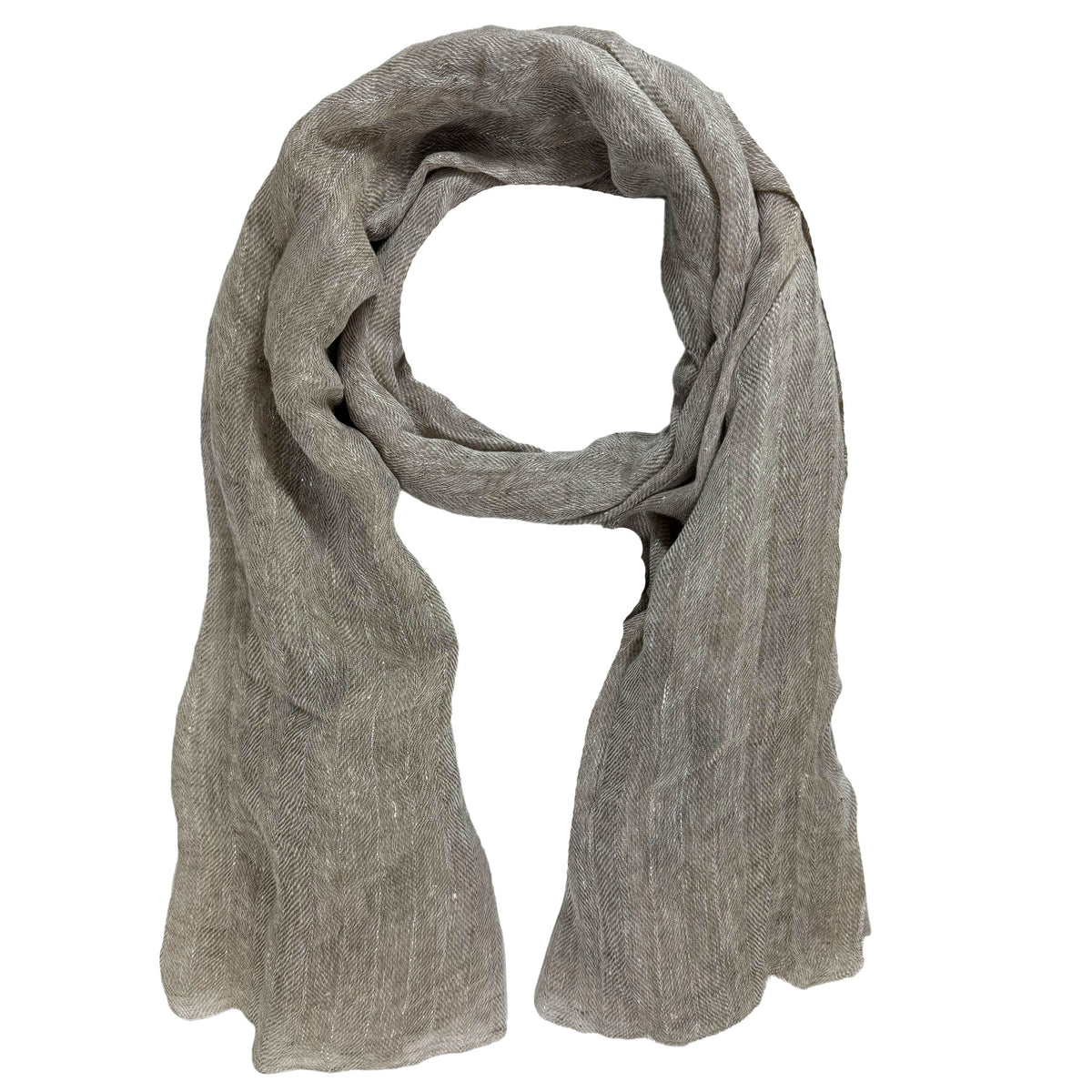 Brunello Cucinelli Linen Scarf Taupe Gray - Luxury Women Designer Shawl