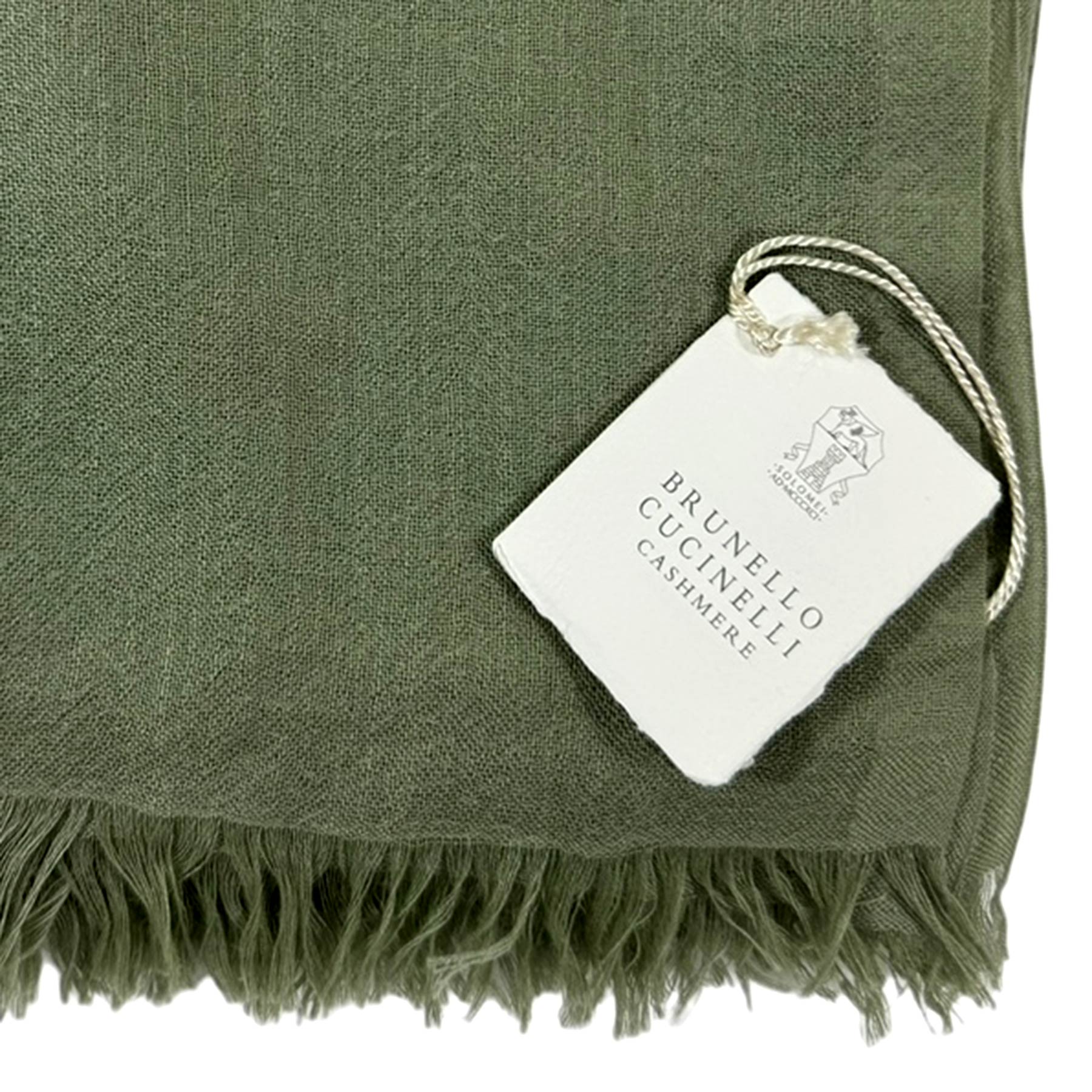 Brunello Cucinelli Cashmere Scarf Moss Green - Large Women Shawl