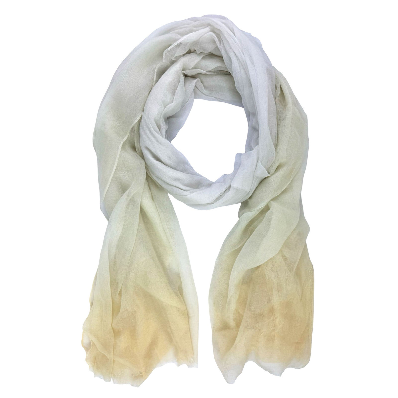 Brunello Cucinelli Cashmere Scarf White Yellow - Extra Large Delicate Cashmere Shawl