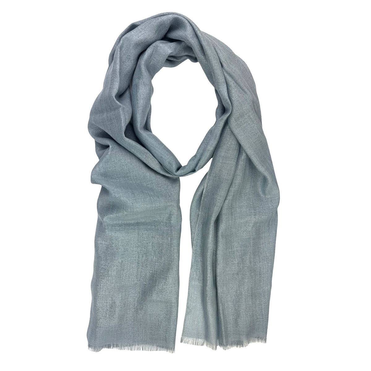 Cucinelli Scarf Blue Silver Glitter New