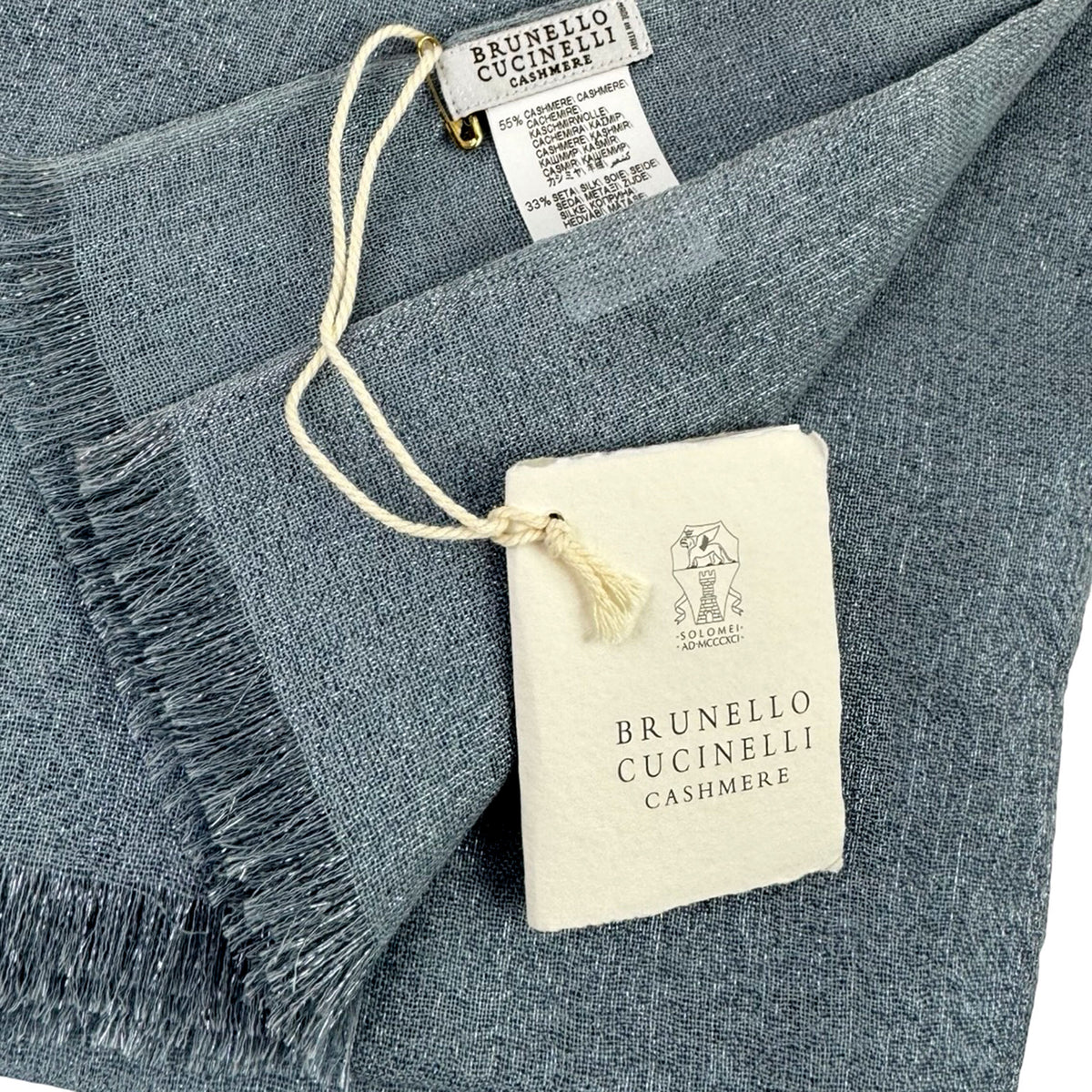 Cucinelli Scarf Blue Silver Glitter 