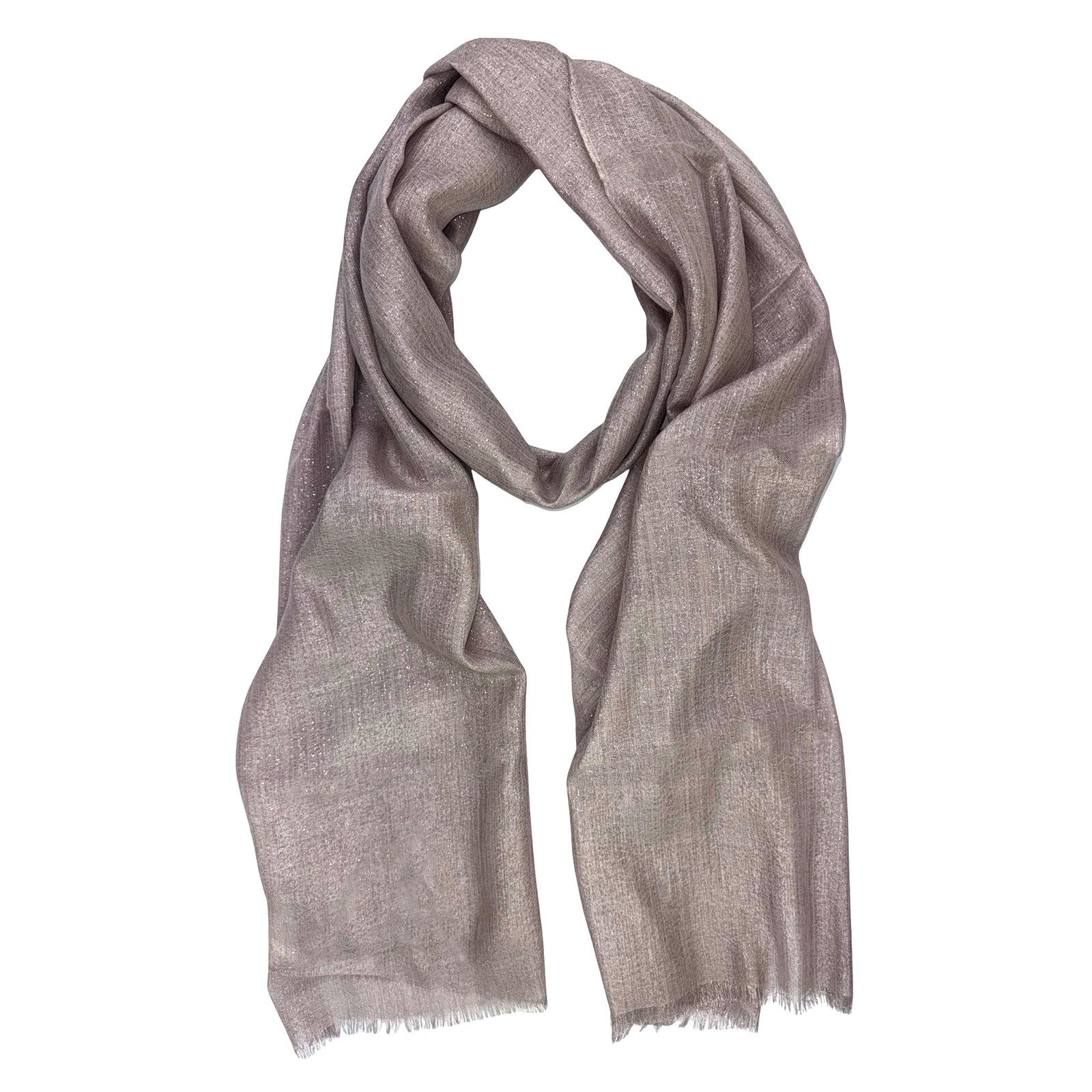 Brunello Cucinelli Scarf Pink Silver Glitter - Large Cashmere Silk Women Shawl