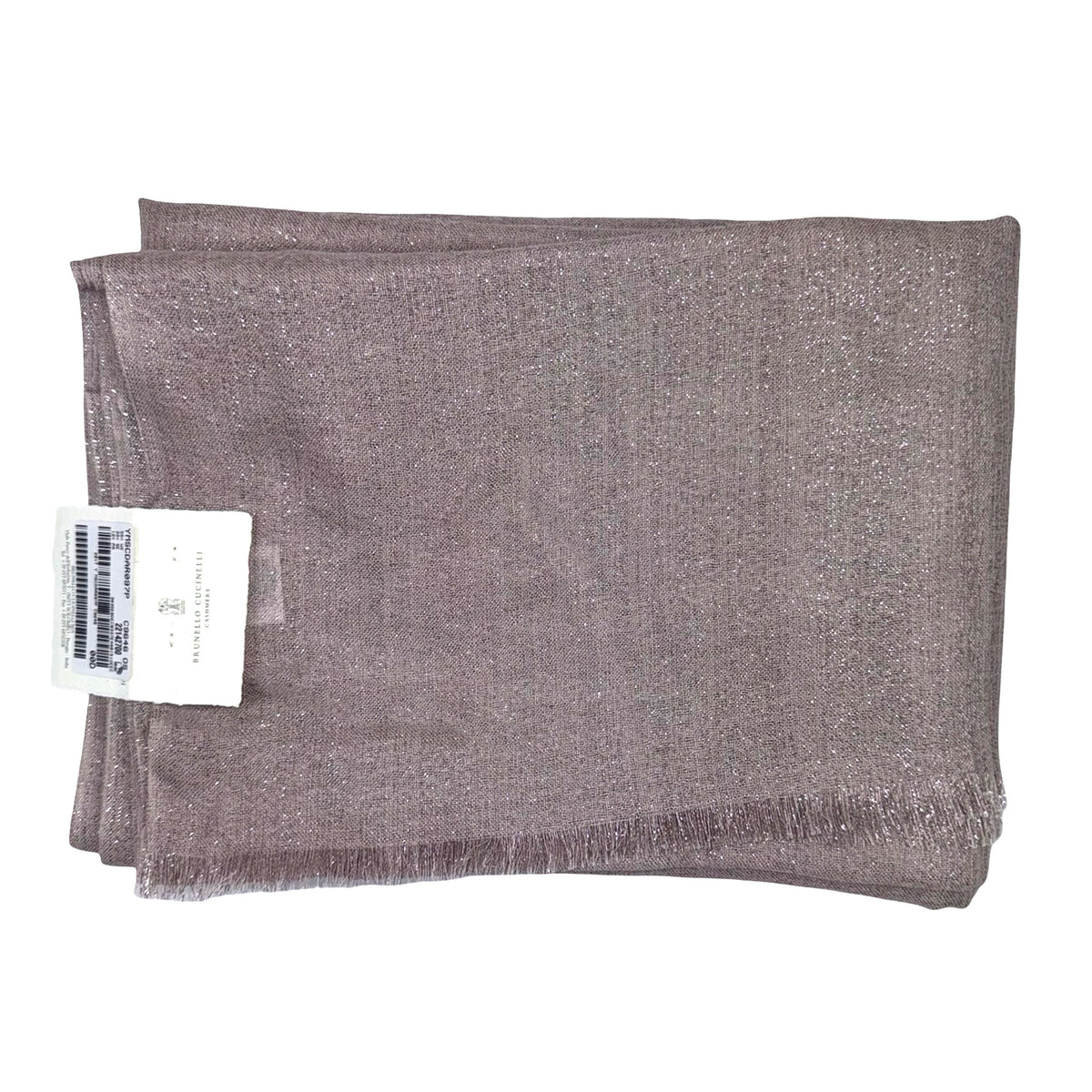 Brunello Cucinelli Scarf Pink Silver Glitter - Large Cashmere Silk Women Shawl