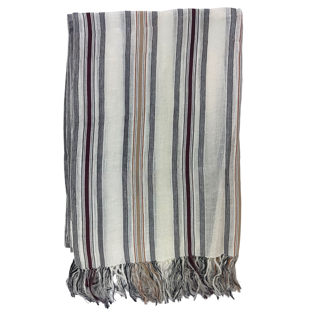 Brunello Cucinelli Scarf Stripes - Extra Large Linen Cotton Shawl