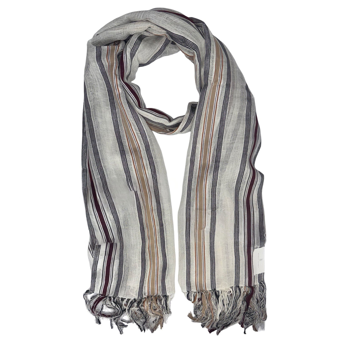 Brunello Cucinelli Scarf Stripes - Extra Large Linen Cotton Shawl
