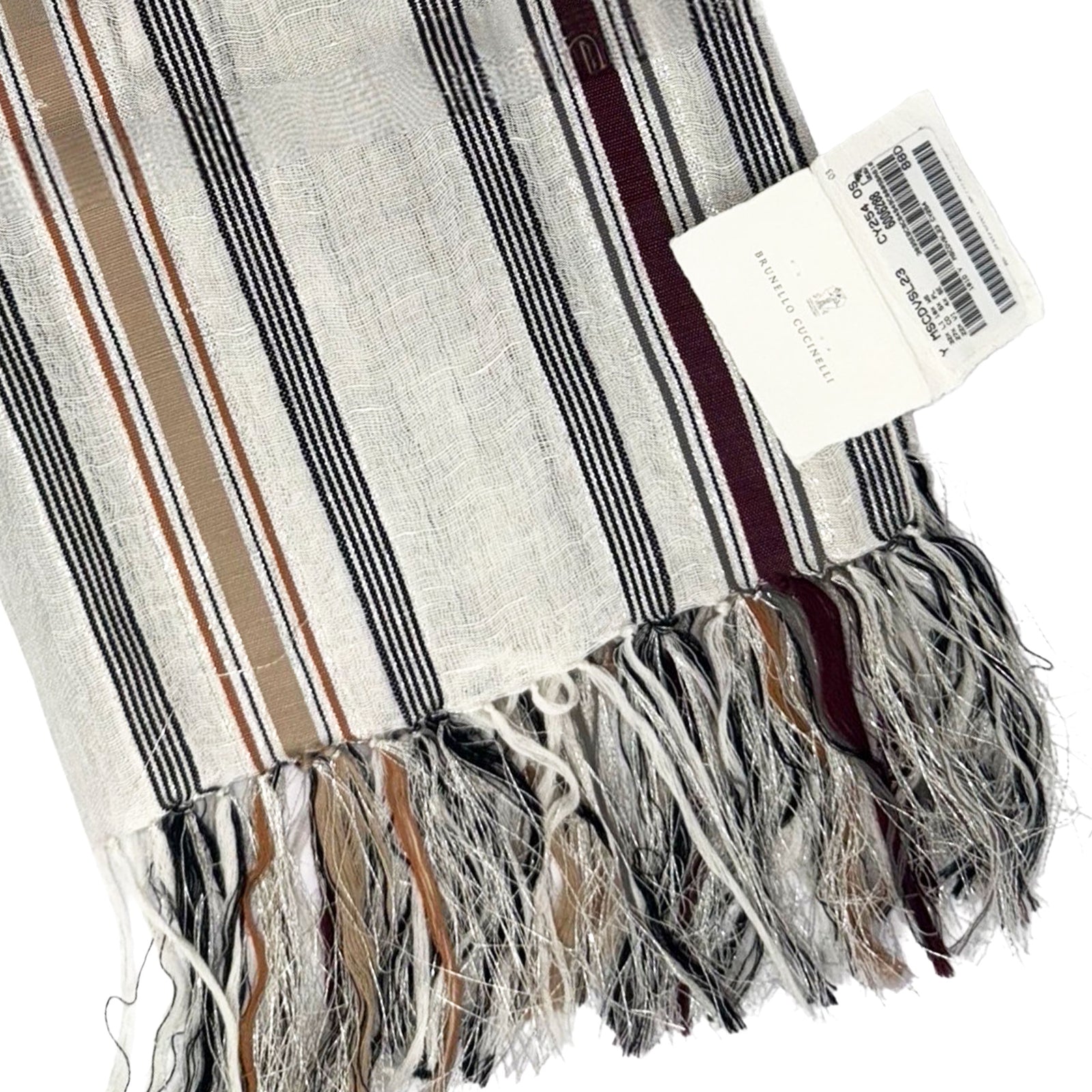 Brunello Cucinelli Scarf Stripes - Extra Large Linen Cotton Shawl
