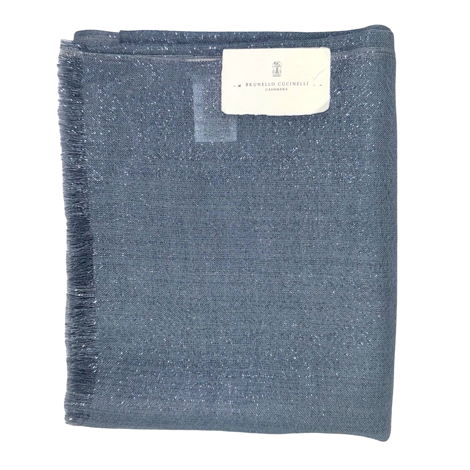 Brunello Cucinelli Scarf Blue Glitter - Luxury Women Designer Shawl