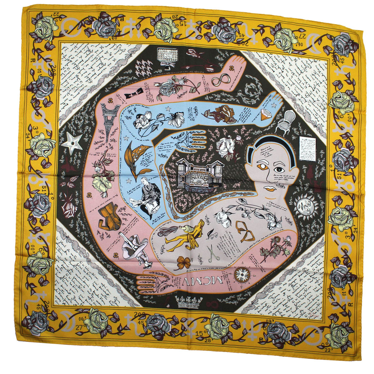 Dior Scarf Orange Roses &amp; Novelty - Twill Silk Square Foulard