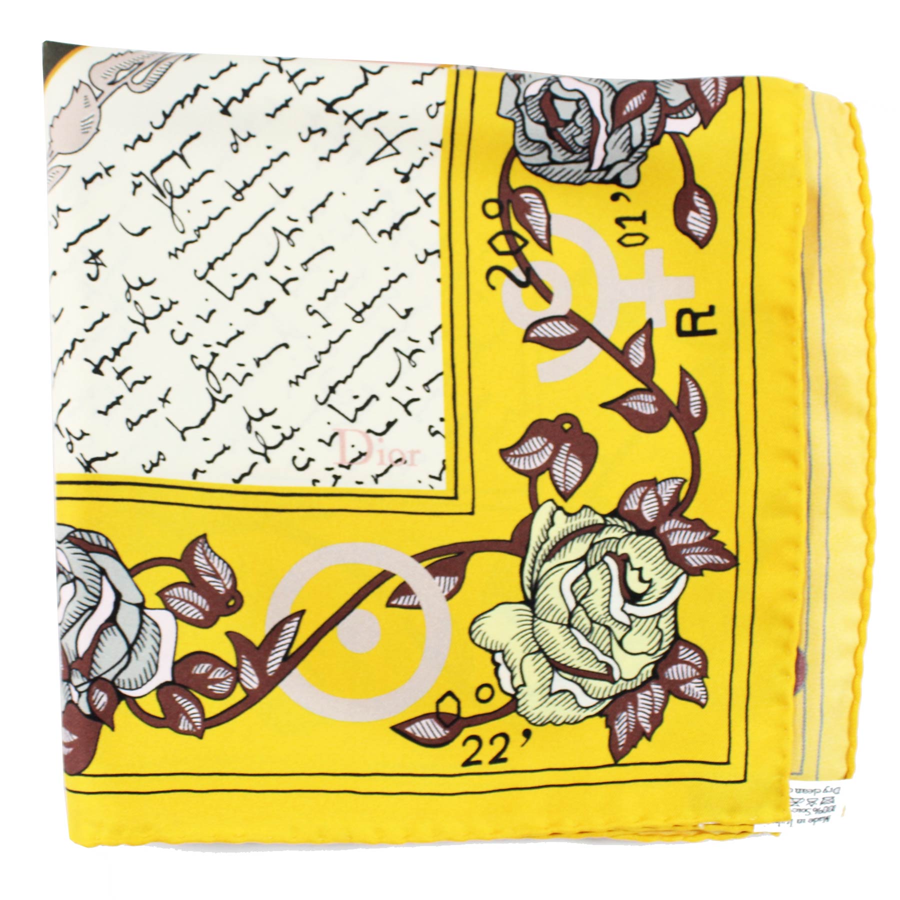 Dior Scarf Yellow Roses 