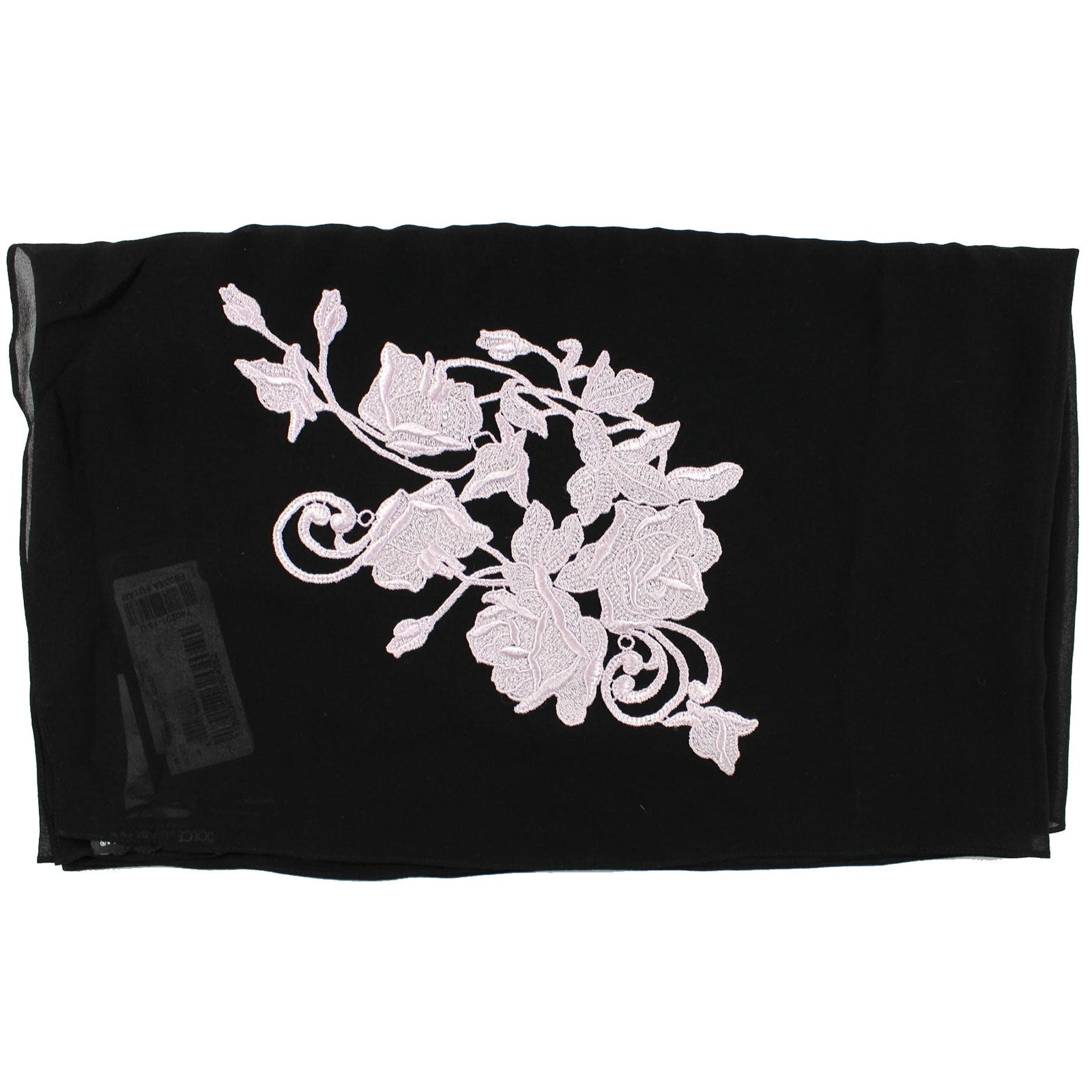 Dolce & Gabbana Women Scarf Black Pink Floral - Chiffon Silk Shawl