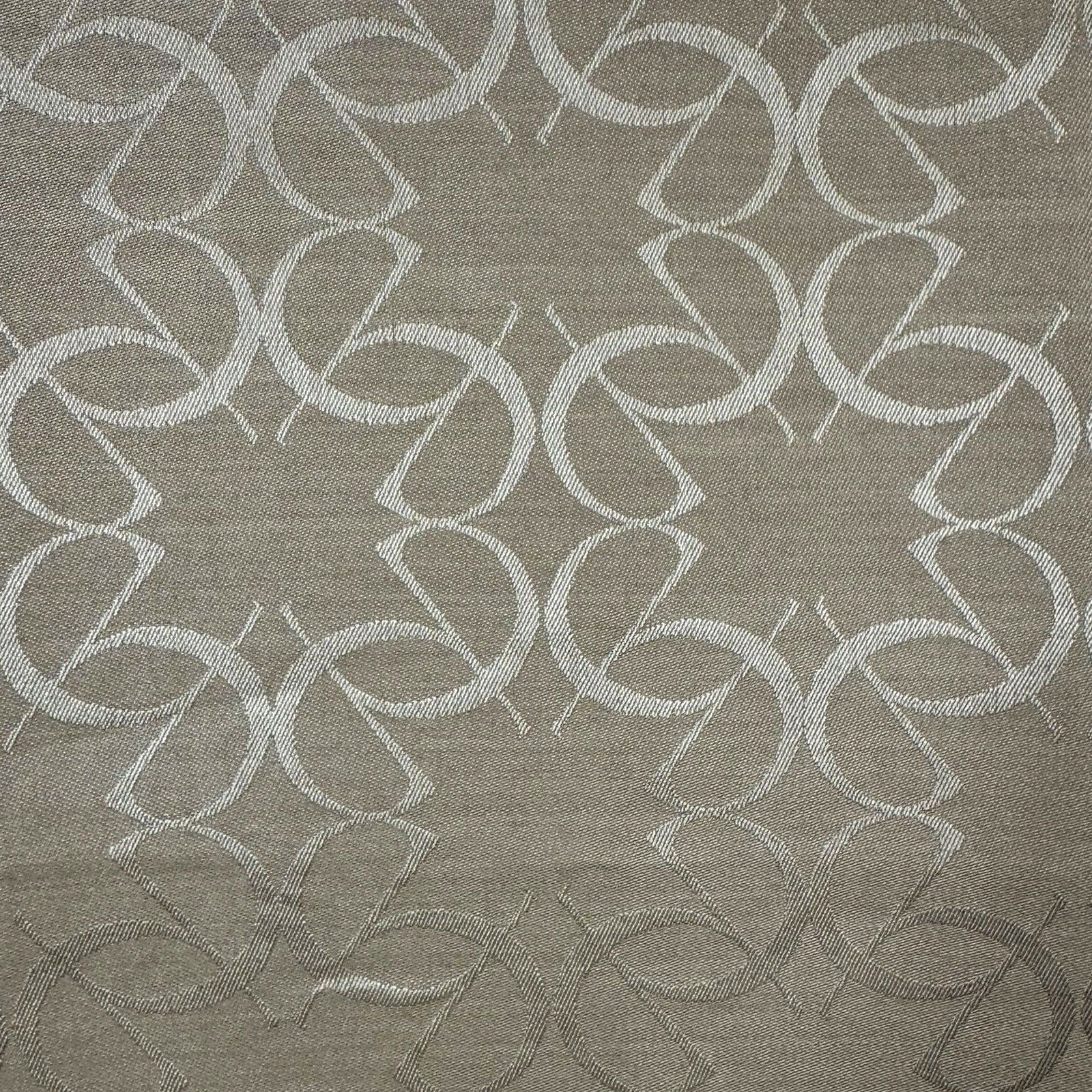 Elie Saab Scarf Taupe Logo Design Wool Silk Shawl