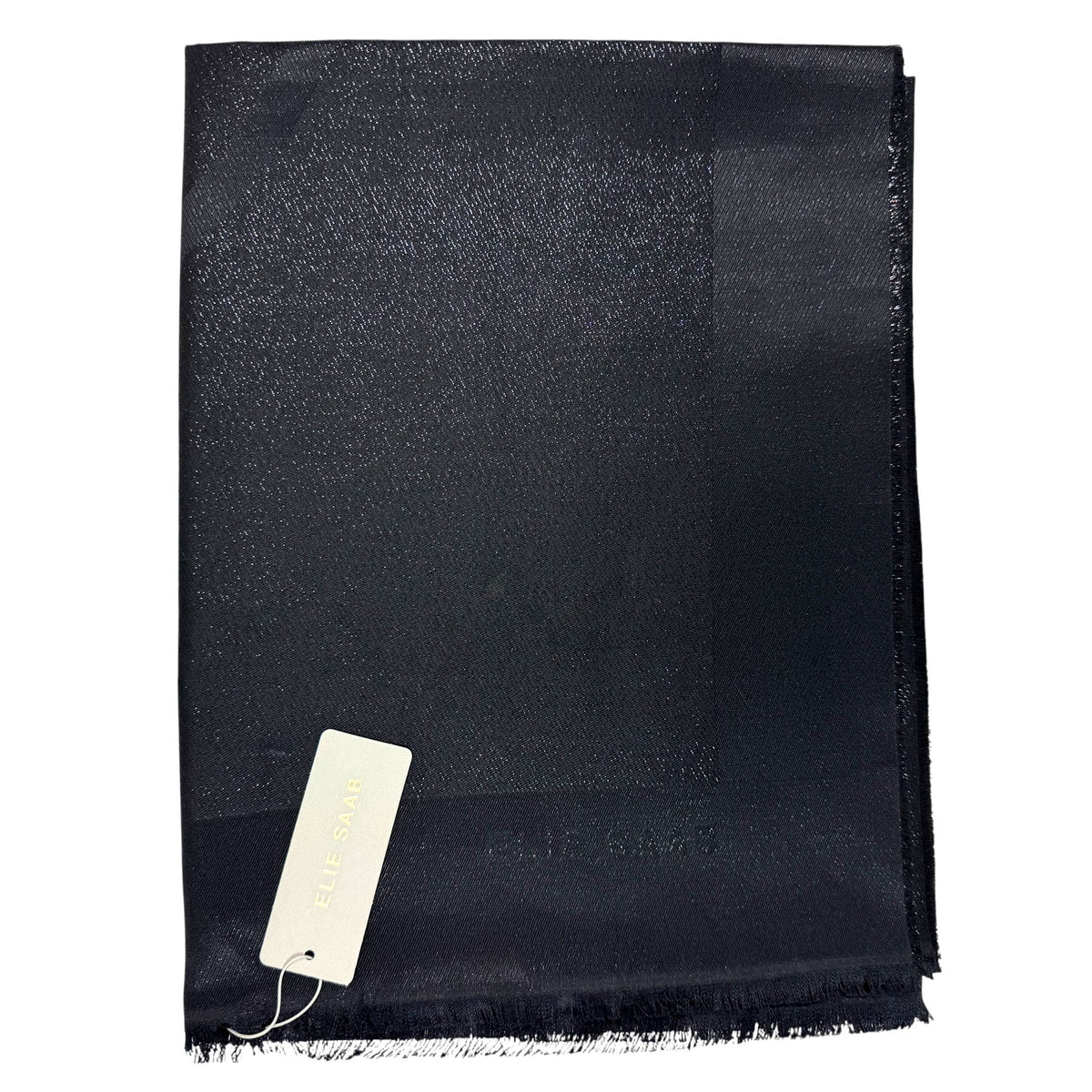 Elie Saab Scarf Black Tonal Logo Glitter