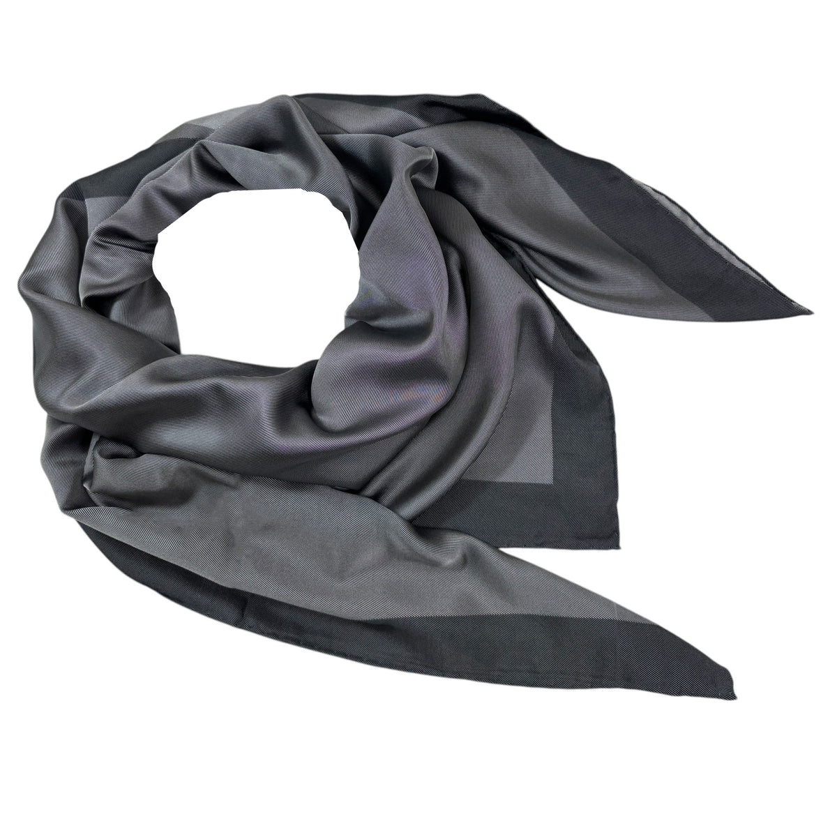 Elie Saab Scarf Gray Solid With Center Logo
 Large Twill Silk Wrap