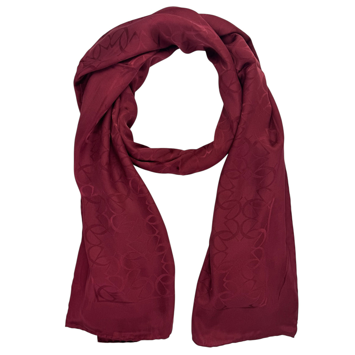 Elie Saab Scarf Bordeaux Tonal Logo - Twill Silk Shawl