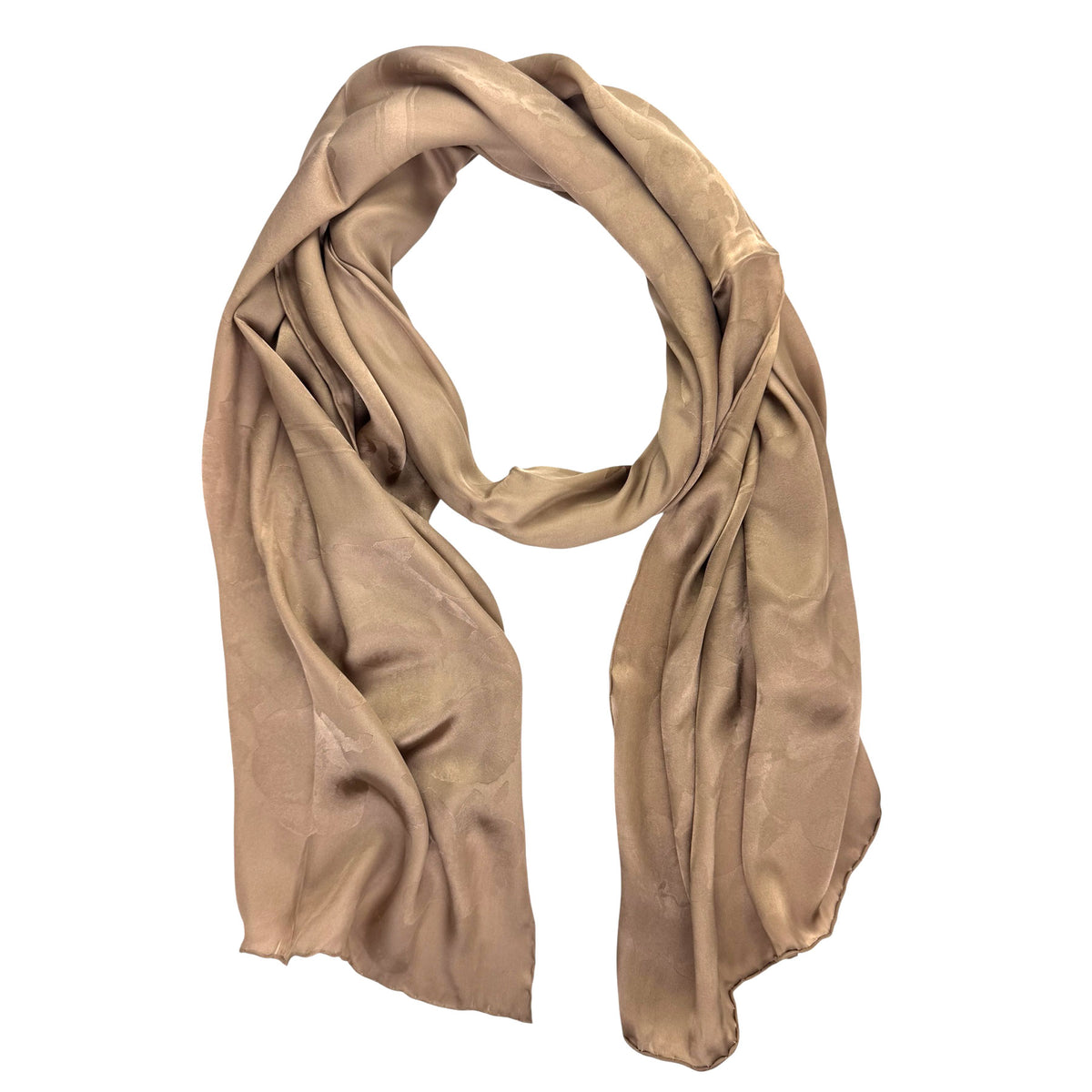 Elie Saab Scarf Taupe Tonal Logo - Twill Silk Shawl