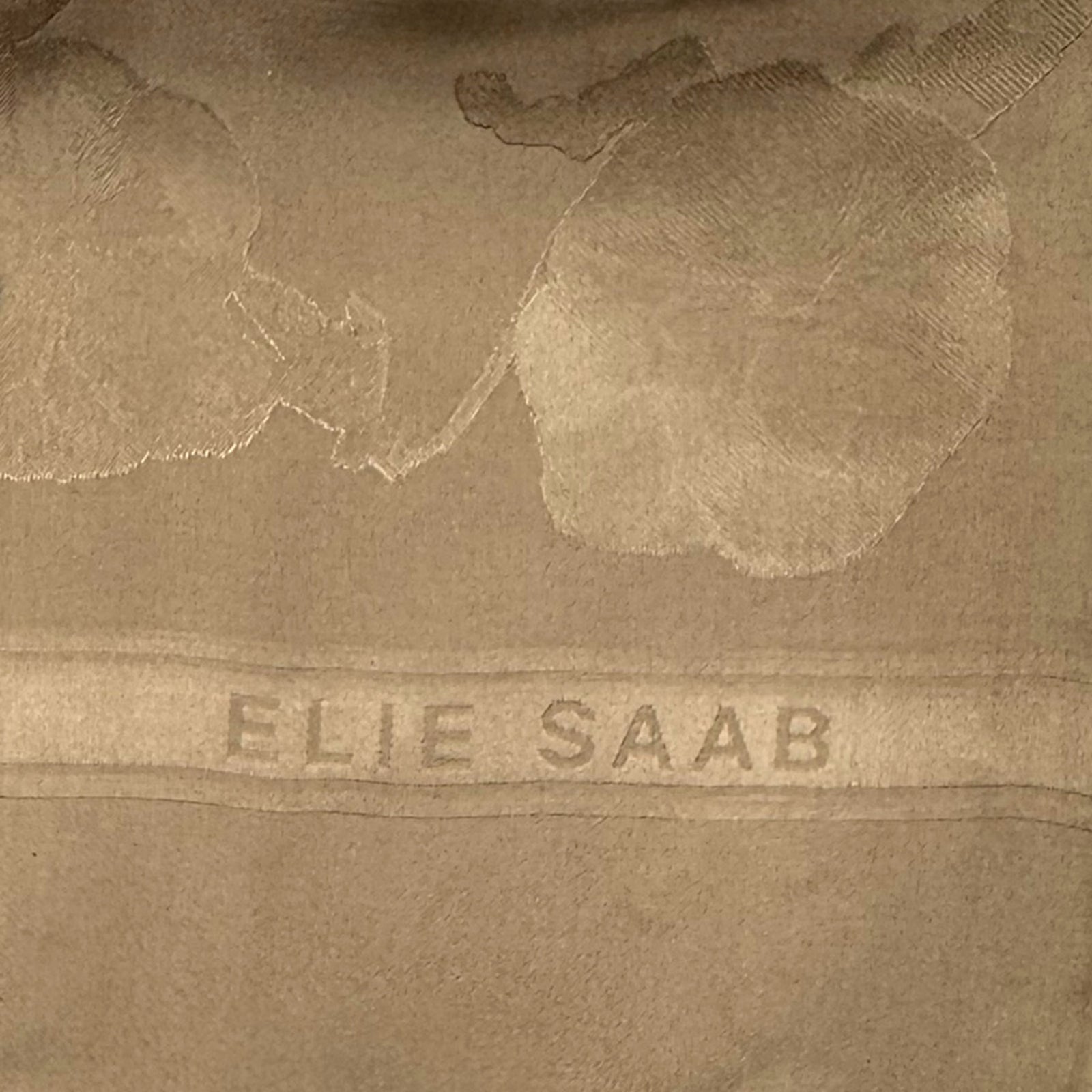 Elie Saab Scarf Taupe Tonal Floral - Twill Silk Shawl