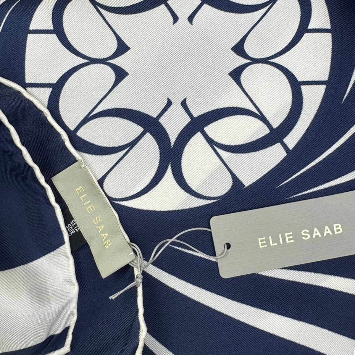 Elie Saab Scarf Navy White
