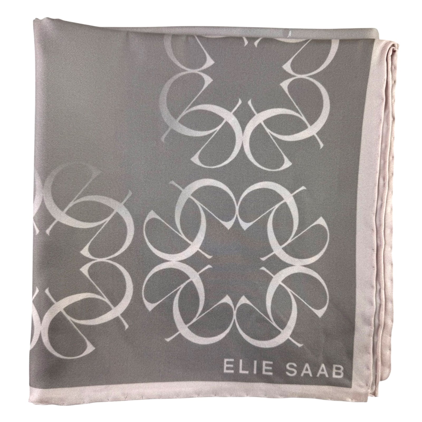 Elie Saab Scarf Signature Gray Logo Letters