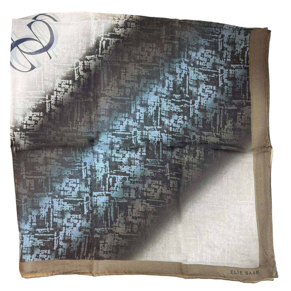 Elie Saab Scarf Signature Design - Extra Large Square Chiffon Silk Shawl SALE