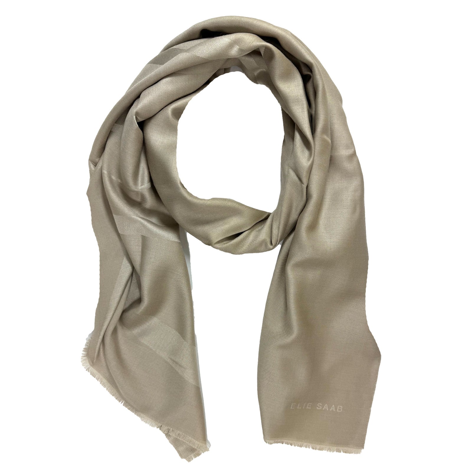 Elie Saab Scarf Taupe - Luxury Women Designer Shawl
