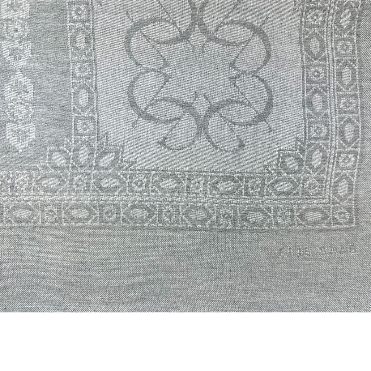 Elie Saab Scarf Gray Tonal Design