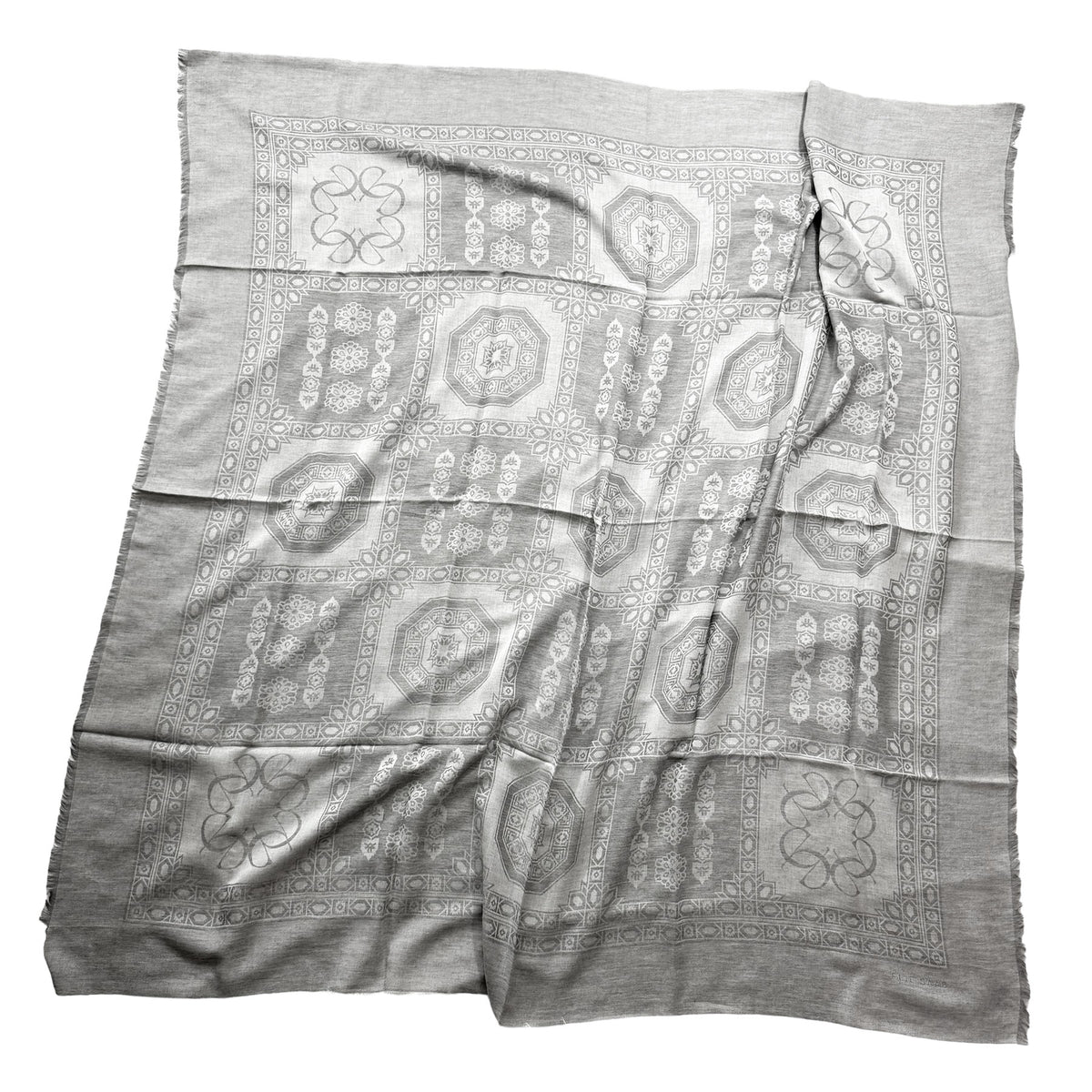 Elie Saab Scarf Gray Tonal Design - Extra Large 55 Inch Square Wrap SALE