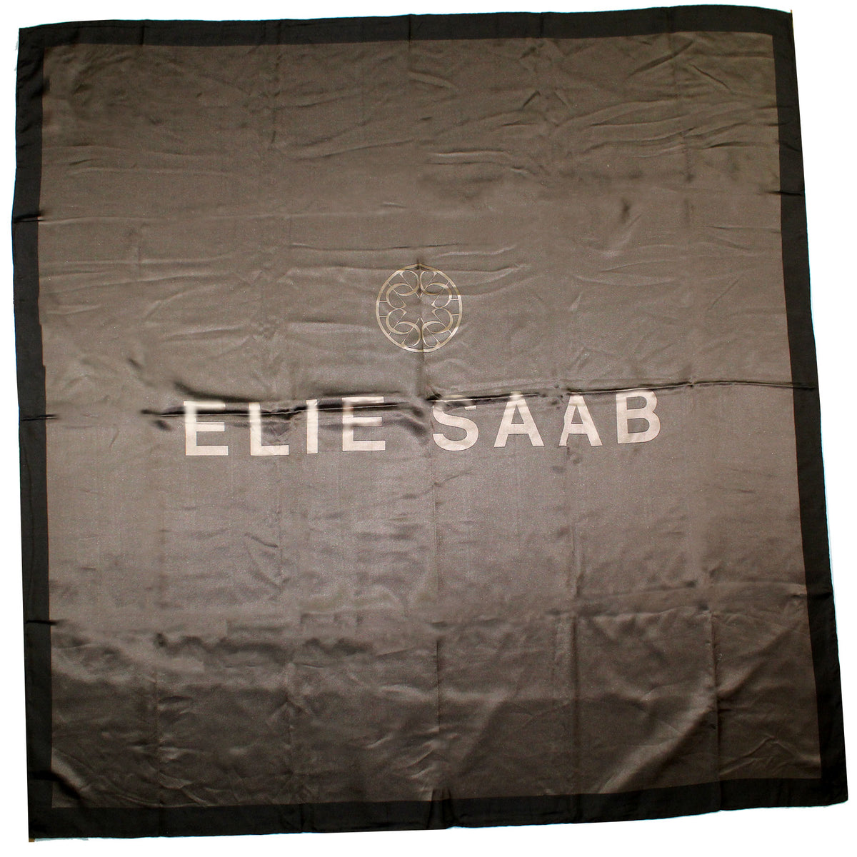 Elie Saab Scarf Cranberry Pink Logo Initials - Extra Large Square Twill Silk Wrap SALE