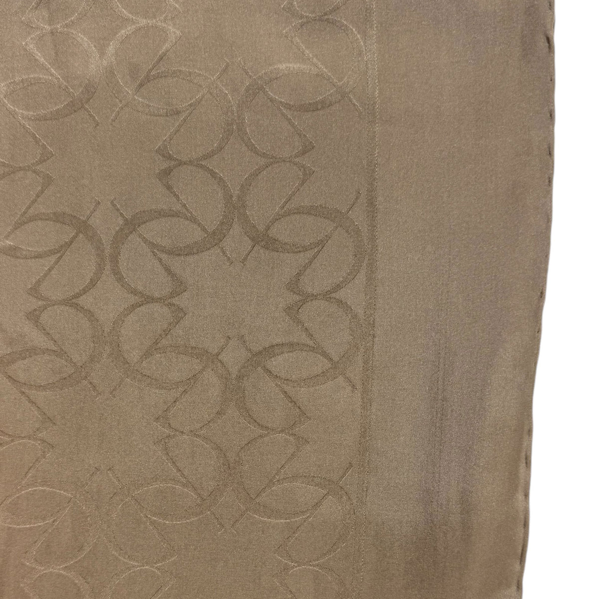 Elie Saab Scarf Bronze Brown Logo Allover - Silk Designer Shawl