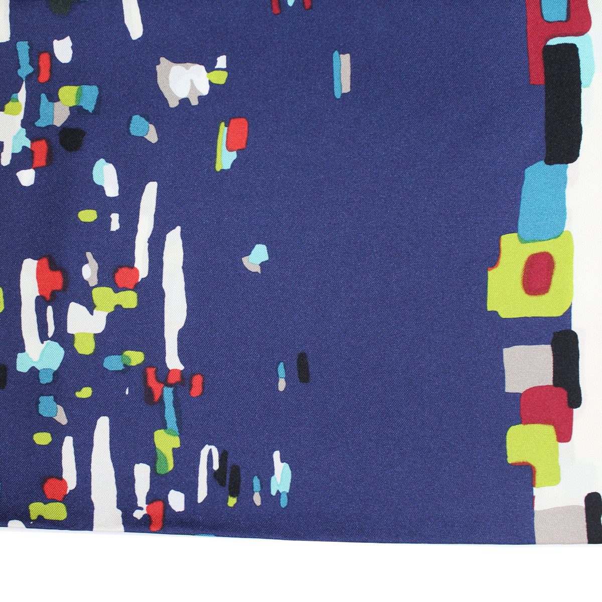 Elie Saab Scarf Midnight Blue Multi Color Design - Twill Silk Square Foulard